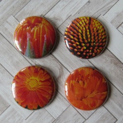 Badge texture- fleurs orange